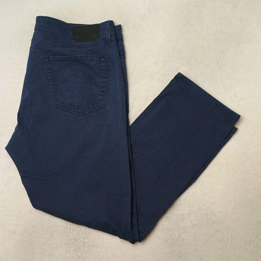 AG Adriano Goldschmied Jeans Mens 40x30 Blue Everett Slim Straight Herringbone